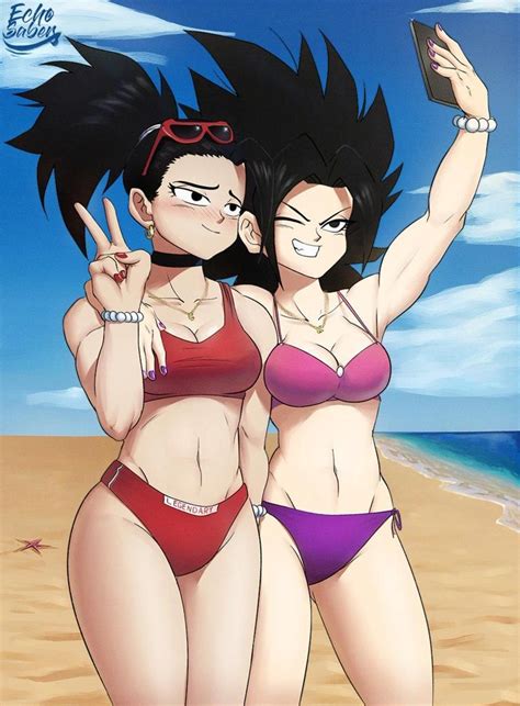 Summer Kale And Caulifla Dragon Ball Anime Dragon Ball Super