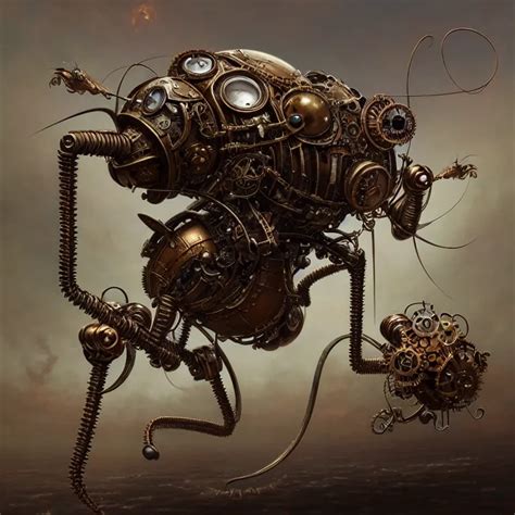 Portrait Shot Of A Steampunk Robot Mosquito Unreal Stable Diffusion