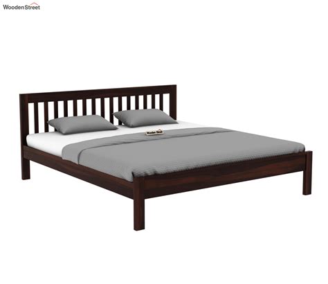 Buy Venice Wooden King Size Bed Without Storage Walnut Finish At 42