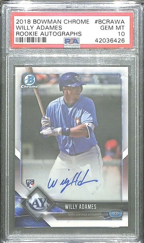 Willy Adames Autographed Signed Bowman Chrome Rookie Autograph