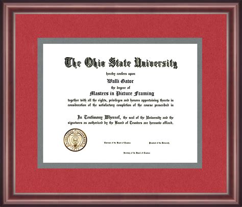 Ohio State University Diploma Frame Talking Walls Diploma Frame