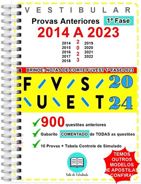 FUVEST 1º Fase 900 questões Provas 2014 a 2023 Resolução Comentada de