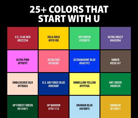 25+ Colors that Start with U (Names and Color Codes) – CreativeBooster