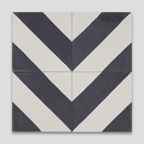 Cross Stripe Black Encaustic Cement Tile Otto Tiles Design