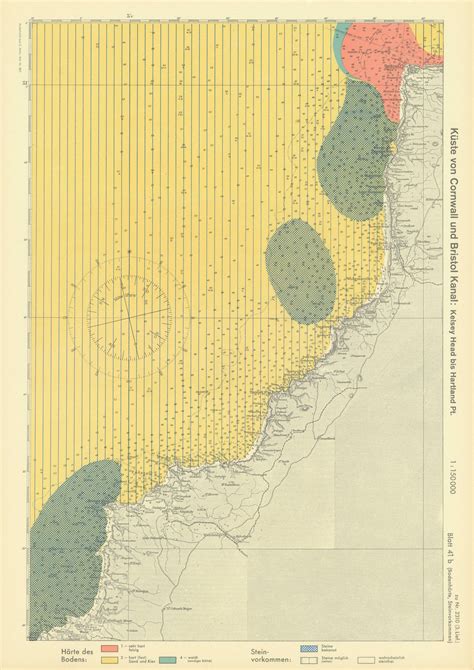 40b Cornwall Coast Lands End St Ives Penzance Kriegsmarine Nazi Map 1940