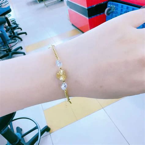 Jual Gelang Rantai Fashion Wanita Titanium Korean Gold Love Shopee