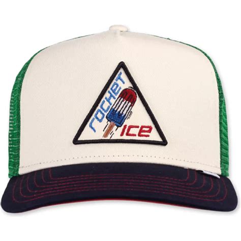 Djinns Rocket Ice Hft Food White And Green Trucker Hat