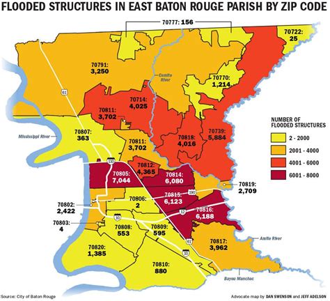 Which Baton Rouge Zip Codes Were Hit Hardest New Data Lends Scope To Flooding Devastation