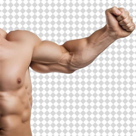 Premium PSD Cropped Image Of A Male Flexing Bicep Isolated On