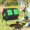 Outsunny Composteur Rotatif Double Chambres Bac Compost Pour