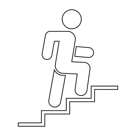 Man Climbing Stairs Icon People In Motion Active Lifestyle Sign 3694247