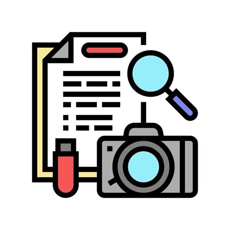 Collection Of Evidence Color Icon Vector Illustration Vector