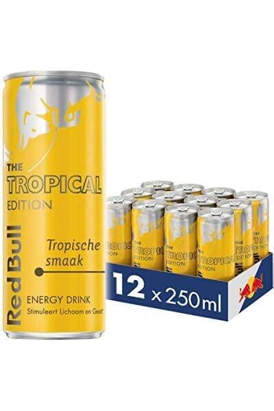 Red Bull Energy Drink Tropical Edition Tropisch Fruit 12 Pack 12 X 250ml I Energiedrank Met