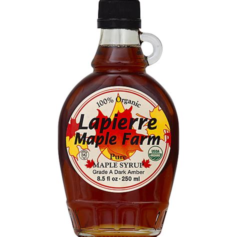 Lapierre Maple Farm Maple Syrup Pure Dark Amber 8 5 Oz Shop Foodtown