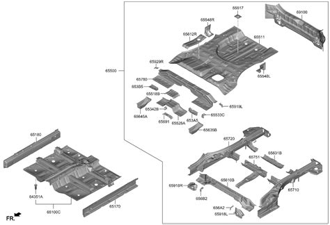 65518N9000 Genuine Kia REINF RR FLOOR FR