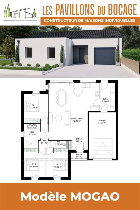 Plan Maison Contemporaine Mogao Chambres Salle De Bains Plan