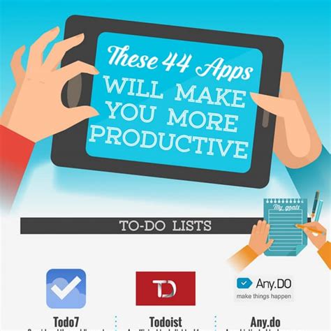 Infographic 44 Apps To Make You More Productive