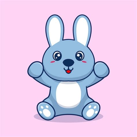 Premium Vector Vector Rabbit Sitting Cute Creative Kawaii Cartoon Mascot Logo