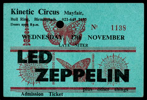 Lot Detail - Led Zeppelin 1971 Kinetic Circus Concert Ticket