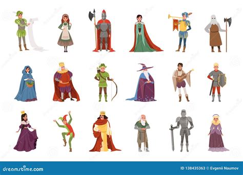 Medieval People Characters Set, European Middle Ages Historic Period ...