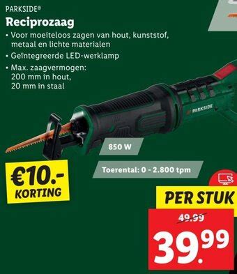 Parkside Reciprozaag Aanbieding Bij Lidl