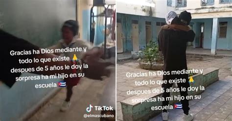 Emotivo Reencuentro Padre Cubano Llega De Sorpresa A La Escuela De Su