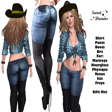 Second Life Marketplace Sd Cowgirl Outfit Blue