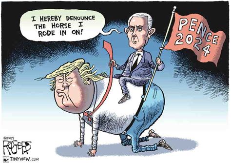 Political Cartoon On Pence Enters Race By Rob Rogers At The Comic News