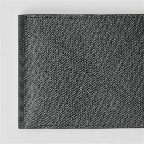 London Check Bifold Wallet In Charcoalblack Men Burberry United States