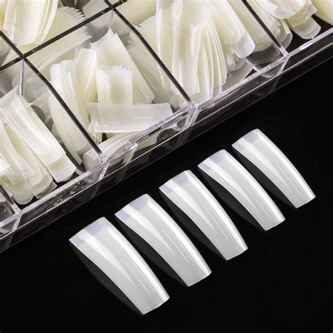 Coffin Nail Tips Natural Ecbasket 500pcs Acrylic Nail