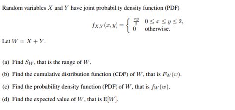 Solved Random Variables X And Y Have Joint Probability