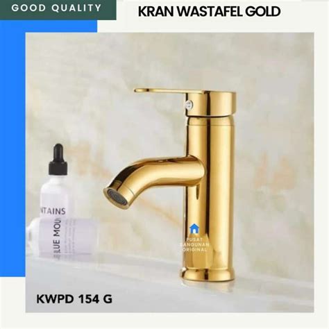 Jual Kran Wastafel Bambu Keran Cuci Tangan Gold Emas Panas Dingin Mixer