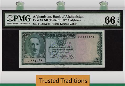 Welt Banknoten Afghanis Tt Pk Afghanistan Pmg Epq Gem