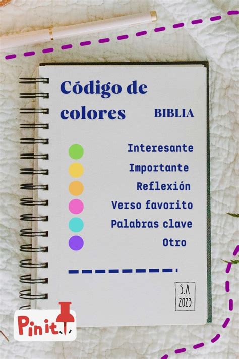 Mis códigos de colores para subrayar la Biblia Biblia de apuntes