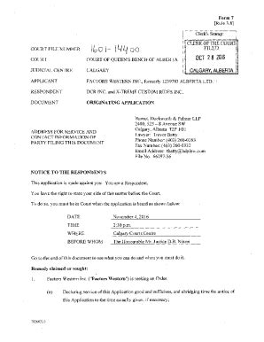 Fillable Online Form Rule Clerk S Stamp Court File Number