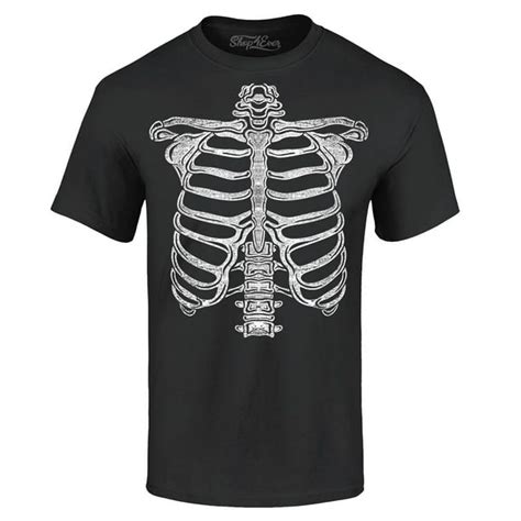 Shop4ever Shop4ever Mens Skeleton Ribcage Skull Halloween Costume