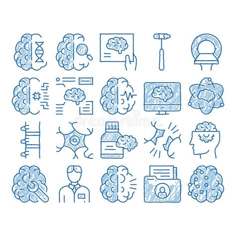 Neurology Medicine Icon Hand Drawn Illustration Stock Vector