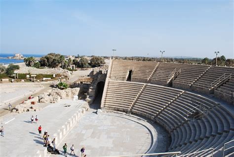 Caesarea Amphitheater Stock Photo - Download Image Now - Amphitheater ...