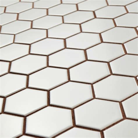 Elitetile Retro Hexagon X Heporcelain Mosaic Tile In White