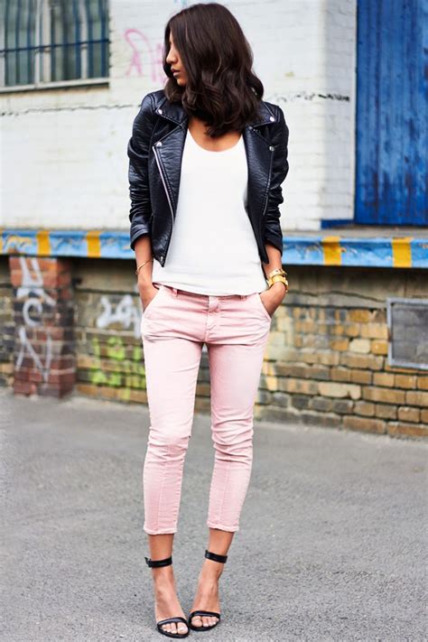 15 Ways To Wear The Trendy Colors This Year Pink Jeans Outfit Fashion Pink Pants Outfit