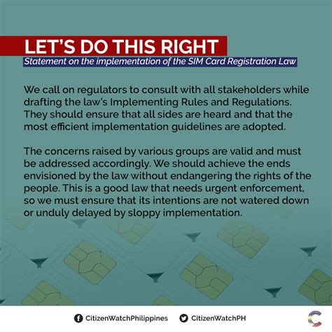 Lets Do This Right Statement On The Implementation Of The Sim Card