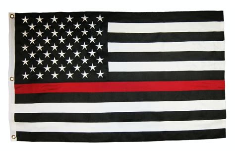 Firefighter Thin Red Line Black And White American Flag Ply