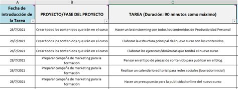 Plantilla De Gesti N De Tareas Excel