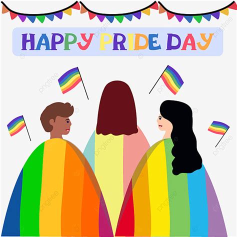 Gambar Kebanggaan Rainbow Karakter Ilustrasi Kostum Berwarna Warni