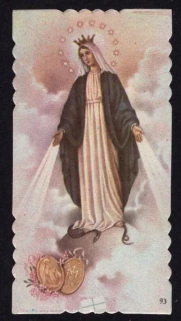 Santino Antico De La Madonna Milagrosa Image Pieuse Holy Card Estampa