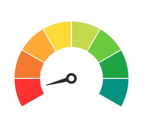 Vector Speedometer Meter With Arrow For Dashboard With Green Yellow