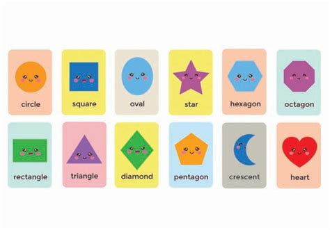 Shapes Flash Cards, Printables, Nursery Flash Cards, Educational Cards ...