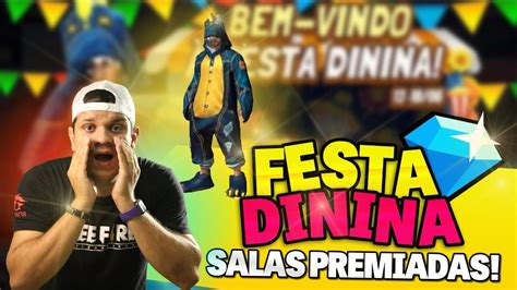 FREE FIRE AO VIVOFESTA DIDINA SALA PREMIADA SALA DIAMANTE