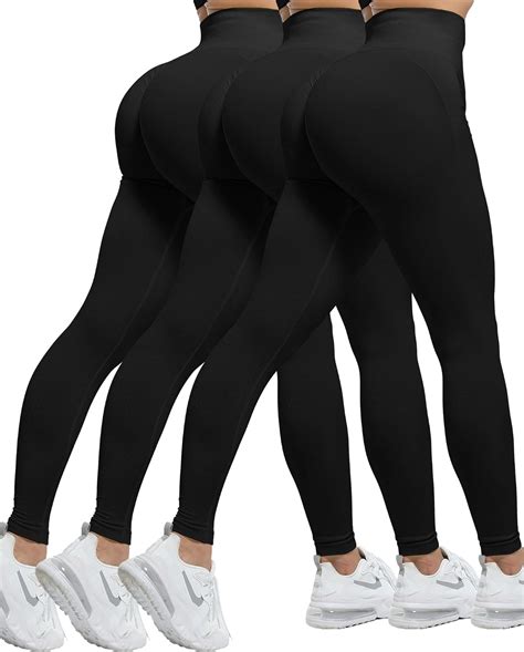 Chrleisure 3 Piece Butt Lifting Leggings For Women Gym Workout Scrunch