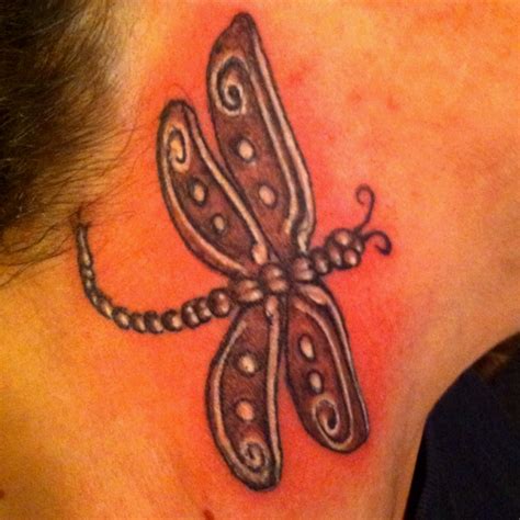 Dragonfly On Neck Tatting Tattoos Dragonfly